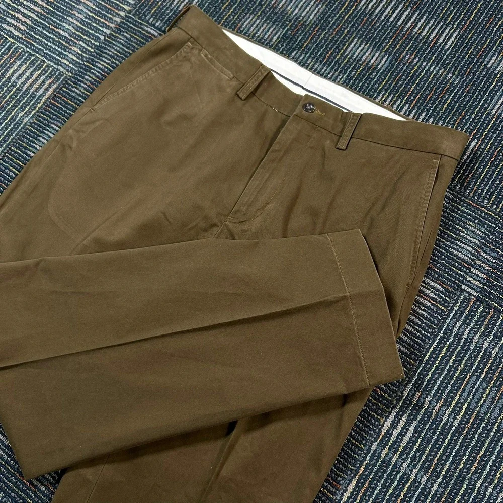 Polo Ralph Lauren Chinos 34x30 Brown Stretch Classic Fit Cotton Blend Trousers